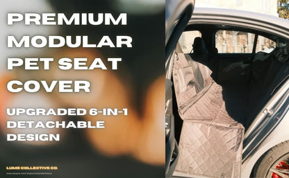 Lume Collective Co. Premium Dog Car Seat Cover – 6-in-1 Detachable Full Car Coverage, Heavy-Duty Waterproof Fabric, Door Protection Guards & Non-Slip Base – Modular Dog Seat Cover for Cars & SUVs