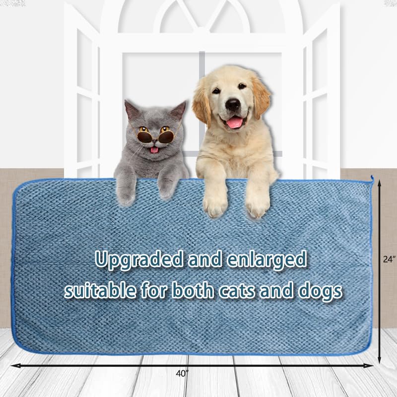 NVNAN Microfiber Dog Towel for Drying Dogs, 40 x 24 Inch Super Absorbent Pet Bath Towel, Soft Quick-Drying Grooming Towel for Small & Large Dogs, Cats, Puppies, Blue - color: Blue