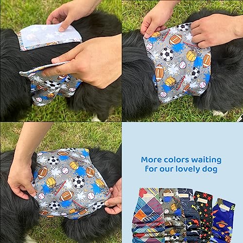 Reusable Dog Diapers Male High Absorbing Belly Band for Male Dogs Washable Dog Belly Band with Cute Patterns 5packs (XL, 18” - 21” Waist) - size: X-Large (18" to 21")