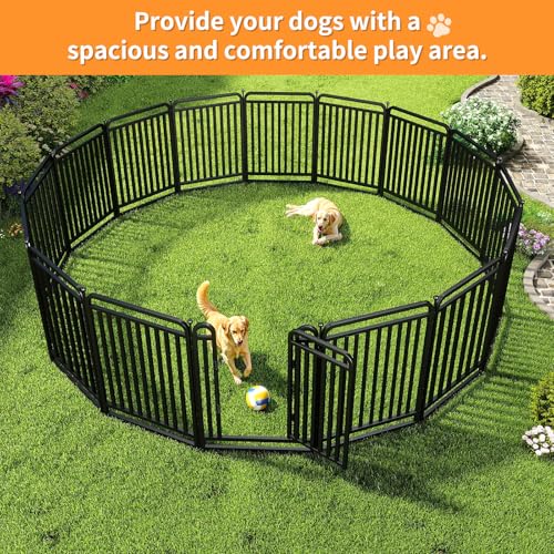 Thickened Metal Tube Dog Playpen Outdoor, Low Threshold Dog Pen, Heavy Duty 40" H 8 Panels for Pet Playpens Indoor, Portable Pet Fence for Yard RV Camping - style: 40" height
