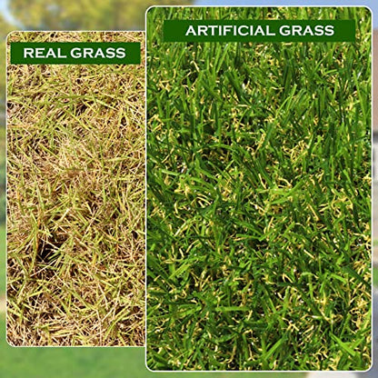 AYOHA Artificial Turf Grass 1' x 3' with Drainage, 0.8 Inch Realistic Fake Grass Rug Indoor Outdoor Lawn Landscape for Garden, Balcony, Backyard, Patio, Synthetic Turf Mat for Pet Dogs, Customized - size: 1 ft x 3 ft