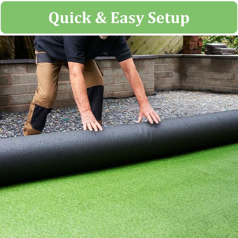 Realistic Artificial Grass Turf Mat 1 Ft X 12 Ft, 0.8” Pile Height Synthetic Fake Green Lawn Rug with Drainage Holes, Pet Dog Turf for Indoor Outdoor Patio Garden Balcony, Custom - size: 1 X 12 Feet