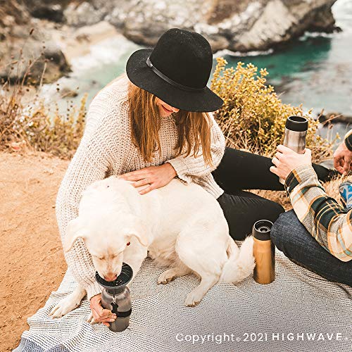 Highwave AutoDogMug Dog Water Bottle with Built-in Bowl, 20 oz - color: Smoke