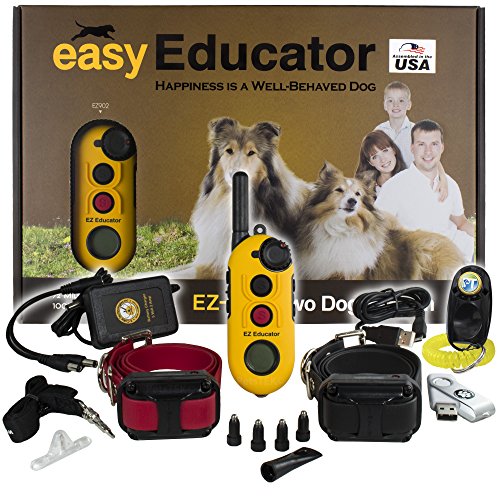 Educator EZ-902 E Collar for Dog Training with Remote - 1/2 Mile Range, Waterproof, 256 Blunt Stimulation Levels, Tone or Vibration Mode, Night Light for Small, Medium & Large Dogs (2 Dogs) - size: EZ-902 - 2 Dogs