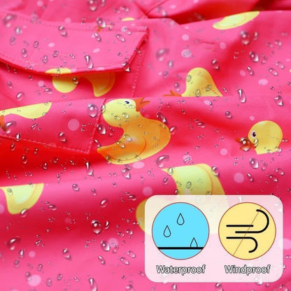 Large Dog Duck Pattern Raincoat Adjustable Pet Water Proof Clothes Lightweight Rain Jacket Poncho Hoodies with Strip Reflective (Peach, XL) - color: Peach, size: XL