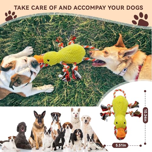 YZHDUXIU Tug of War Dog Toy, Squeaky Dog Toys Interactive Duck Puppy Toys to Keep Them Busy - color: Yellow Duck
