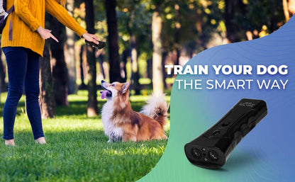 Ultrasonic Dog Trainer – PetGentle Training Device for Dogs, Barking Deterrent & Dog Repeller, Stop Barking & Correct Bad Behavior, Humane Alternative to Shock Collars, Indoor & Outdoor Use
