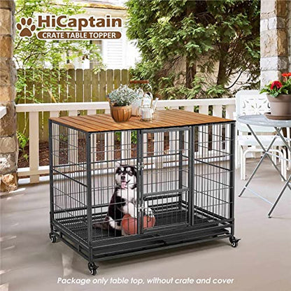 HiCaptain Pet Crate Table Topper – Foldable Wire Dog Kennel Topper Custom Pet Crate Table (L, for 42 inch Crate)