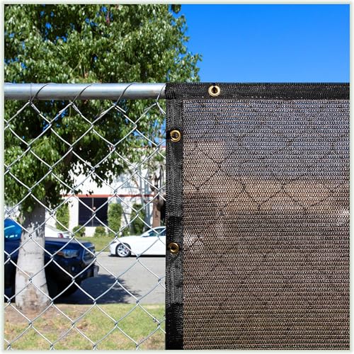 ColourTree 2' x 2' Brown Custom Size Shade Cloth with Grommets - 90% Sunblock, Durable Mesh Fabric Tarp for Dog Kennel Cover, Fence Privacy Screen, Greenhouse, Chicken Coop & Pet Playpen. - color: Brown, size: 2' x 2' Custom Size