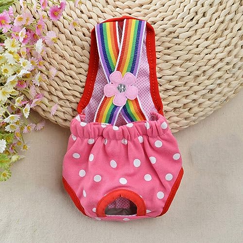 Dog Physiological Pants Pet Sanitary Pantie with Suspender Cat Diapers Underwear Puppy Adjustable Costumes Reusable Washable Breathable Menstruation Outfits Dog Diapers for Girl Dogs (Pink A, M) - color: pink A, size: Medium