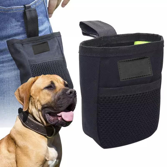 Dog Training Treat Pouch Small Portable Dog Treat Pouch Bag with Clip Pet Bait Snack Reward Puppy Training Container Food Treat Feeding Holder Mini Dog Treat Tote Waist Bag for Pet Training Walking - color: Black