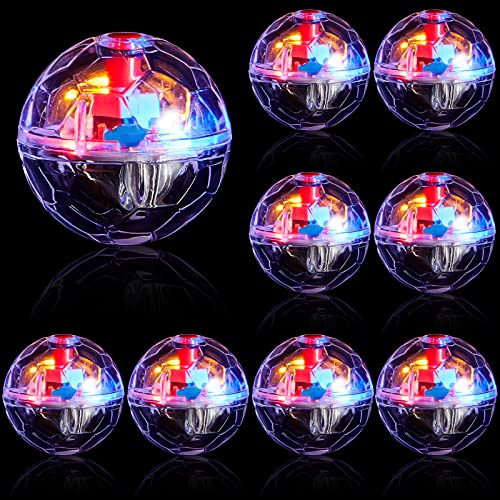 Jecery 9 Pcs Ghost Hunting Light Up Cat Balls LED Motion Activated Cat Toy Interactive Lighted Ball Pet Glowing Mini Running Exercise Toys for Kitten Dog Pet Animals Activity(Transparent) - color: Transparent