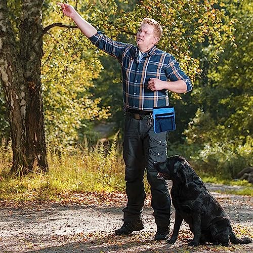STMK Dog Treat Pouch Dog Clicker Training Kit, Dog Training Treat Pouch Dog Clicker for Training, 3 Ways to Wear Easily Carries Treat Pouches for Pet Training (Blue) - color: Blue