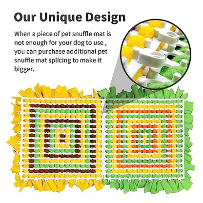 LIVEKEY Pet Snuffle Mat for Dogs, Dog Feeding Mat, Nosework Training Mats for Foraging Instinct Interactive Puzzle Toys (Yellow&Brown&Green)