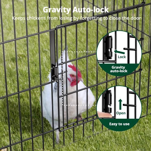 PawGiant Chicken Coop, 86"x40"x40" Chicken Run Pen for Yard with Cover Outdoor Metal Portable Chicken Tractor Cage Enclosure Crate Outside for Small Animals Duck Rabbit Hen - size: 86.0"L x 40.0"W x 38.5"H