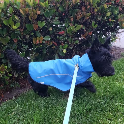 Mile High Life Dog Raincoat, Adjustable Waterproof Reflective Rain Jacket for Small Medium Large Dogs, Lightweight Breathable Pet Rain Coat with Leash Hole(Blue,XXS Chest 16-19") - color: Blue, size: XXS Chest 16"-19"