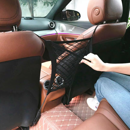 Car Dog Barrier Universal Dog Barrier Net Car Seat Net & Storage Bag Tear Resistant Pet Mesh Barrier Car Back Seat Organizer Easy to Install Dog Fence Safety Car Divider for Cars SUVs Vans Traveling