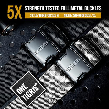 OneTigris Tactical Large Dog Harness, 5X Metal Buckled No Pull Service Dog Harness Vest with Hook & Loop Panels, Military Heavy Duty Dog Vest for Walking Hiking Training - color: Grey, size: L