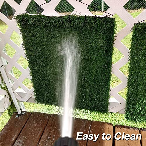 GLOBREEN Puppy Artificial Grass Pee Pad for Dogs Potty Training - 18 x 14 Inches Replacement Pet Fake Grass Mat 2 Pack, Reusable & High Drainage & Anti Odors - size: 18"x14"