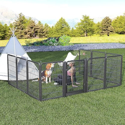 Low Threshold Dog Playpens Fence Indoor, 40 inch 38 Panels Heavy Duty Metal Outdoor Pet Playpen for Large/Medium/Small Dogs, Tall Dog Play Exercise Pens Outside - color: 38 Panels-40 Inch