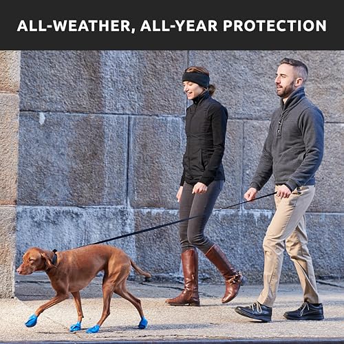 PawZ Rubber Dog Boots for Tiny Paws - All-Weather Waterproof Dog Shoes, Anti-Slip Traction for Rain, Snow, Mud & Hot Pavement - Pull-On Dog Booties, Black - Tiny (0.5" - 1") - Pack of 24 - size: Tiny