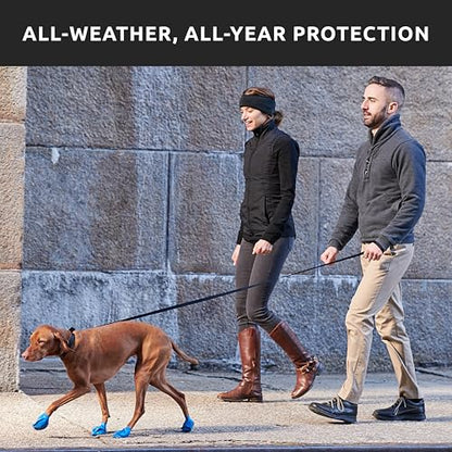 PawZ Rubber Dog Boots for Tiny Paws - All-Weather Waterproof Dog Shoes, Anti-Slip Traction for Rain, Snow, Mud & Hot Pavement - Pull-On Dog Booties, Black - Tiny (0.5" - 1") - Pack of 12 - size: Tiny