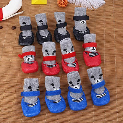 Dog Boots Shoes Socks with Adjustable Waterproof Breathable and Anti-Slip Sole All Weather Protect Paws (L, Blue(New)) - color: Blue(New), size: Large (Pack of 4)