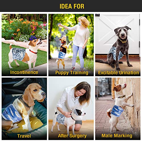 Dono Dog Diapers Male Disposable Male Dog Wraps, Wider Doggie Puppy Diapers Male Belly Bands, Super Absorbent, Leak-Proof Fit, Excitable Urination, Incontinence, X-Small 48ct - size: X-Small (6-13inch)