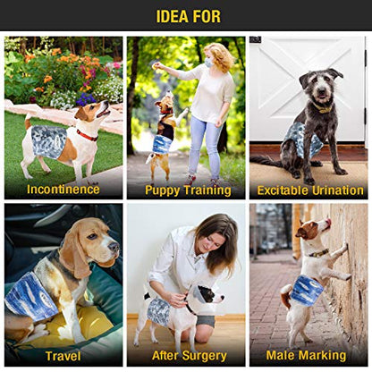 Dono Dog Diapers Male Disposable Male Dog Wraps, Wider Doggie Puppy Diapers Male Belly Bands, Super Absorbent, Leak-Proof Fit, Excitable Urination, Incontinence, X-Small 48ct - size: X-Small (6-13inch)