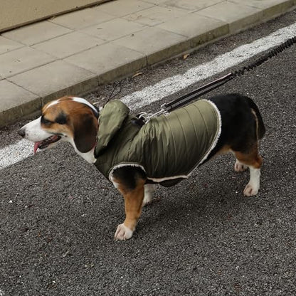 Vecomfy Fleece Lining Dog Hoodie with Harness Built in,Extra Warm Small Dog Jacket in Winter Puppy Coats with Drawstring Hooded,Green XS - color: Green(Harness Built in), size: X-Small (Pack of 1)