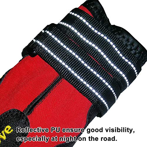 Truelove Dog Boots Waterproof Dog Shoes with Reflective Straps for Small Medium Large Dog, Size 5 (Pack of 4) - color: Red, size: Size 5: 2.83"x2.24" (L*w) (Pack of 4)