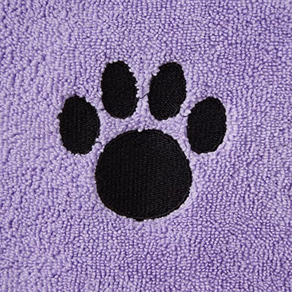 Bone Dry Pet Grooming, Embroidered Microfiber Towel Drying Collection, 15x30, Lavender - color: Lavender, size: 15x30"