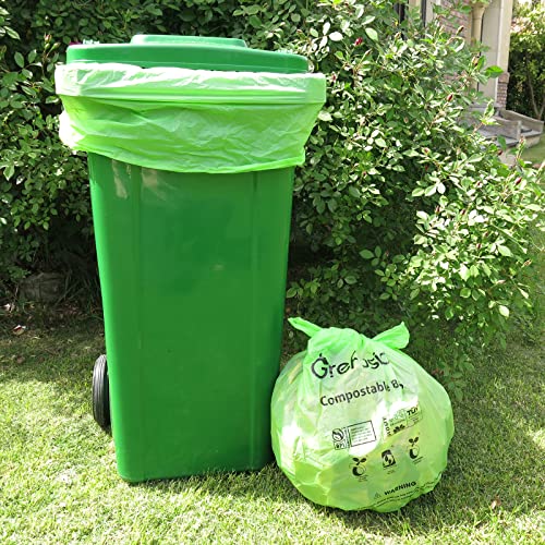 Compostable Bags,Trash bags 13+ gallon tall kitchen, Compostable Trash Lawn & Leaf Yard Waste Bags,Kitchen Compost Trash Bin Compatible,Extra Thick1.01 Mills,Certified by BPI and OK Compost(50count) - color: 13G-50count