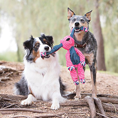 KONG Floppy Knots - Durable No‑Stuffing Squeaky Rope & Plush Dog Toy - for Teething, Playing (Elephant, Small/Medium) - color: Elephant, size: Small/Medium