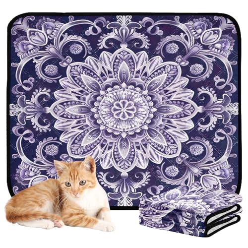 Qilmy Mandala Pet Mat, Waterproof Reusable Dog Training Pad Anti-Slip Pet Creat Pad for Small Medium Large Dogs and Cats - size: Smallx3