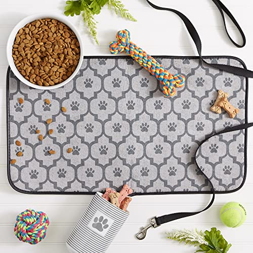 Bone Dry Machine Washable, Ultra Absorbent Pet Mat, Large, 14 x 24, Gray Lattice - color: Gray Lattice, size: 14"L x 24"W
