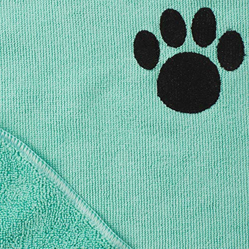 Bone Dry Pet Grooming, Embroidered Microfiber Towel Drying Collection, 15x30, Aqua - color: Aqua, size: 15x30"