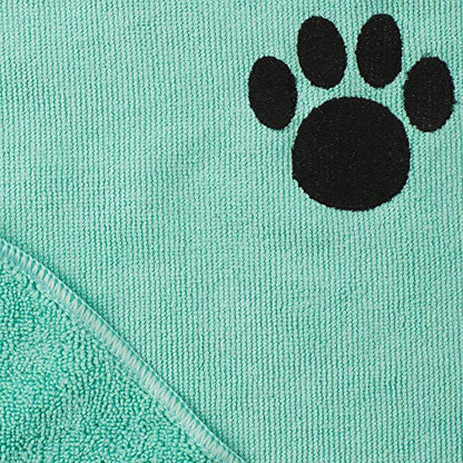Bone Dry Pet Grooming, Embroidered Microfiber Towel Drying Collection, 15x30, Aqua - color: Aqua, size: 15x30"