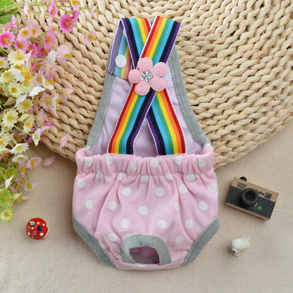 HEEPDD Female Dog Diapers Washable Reusable Adjustable Suspender for Heat Cycle Mess Prevention 50+ Washes Lasts 3 Months Teddy Small Medium Large Sizes for Indoor Accidents During Estrus - size: S/10