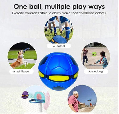 UFO Magic Ball,Portable Glowing Flying Toys Creative Fly Saucer Stomp Magic Balls,Decompression Flying Flat Throw Disc Balls Toy for Childrens Outdoor Sports Kids Gift (Football White)