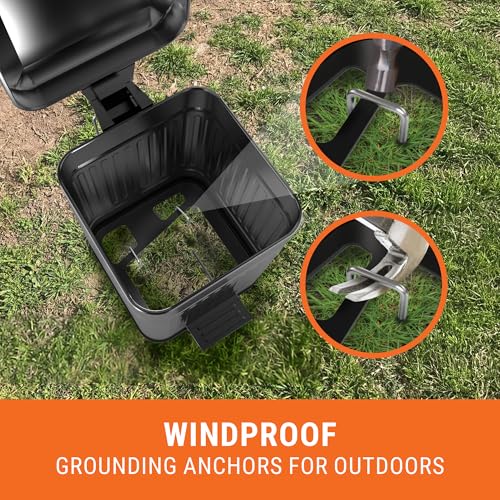 Pupzle Dog Poop Trash Can Outside, 1.3 Gal Metal Dog Waste Trash Can with Lid Outdoor, Waste Container with Pedal Garbage Poop Bin, Poo Bucket Outdoor with Lid for Backyard Odor Control, 30 Bags - size: Small