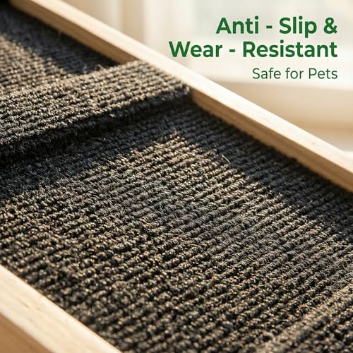 Wooden Dog Ramp for Bed – Folding Pet Ramp for Couch | Collapsible Wooden Pet Ramp, 4 Adjustable Heights, Non-Slip High Traction Fabric Surface, Portable Solid Pine Wood Steps - size: Trumpet