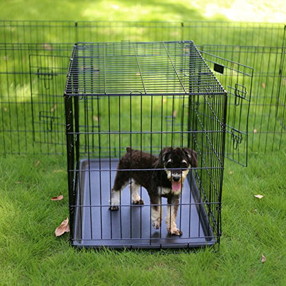 PEEKABOO Dog Pen Pet Playpen Dog Fence Indoor Foldable Metal Wire Exercise Puppy Play Yard Pet Enclosure Outdoor 8 Panels 24 Inch (Only Black playpen) - style: Only playpen