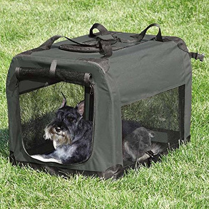 Guardian Gear Soft Sided Charcoal Collapsible Crates for Dogs Mesh Window Panels(X-Large 48"x31"x31") - color: grey