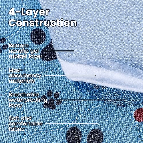 Washable Pee Pads for Dogs,2 Pack Extra Large 34"x36" Super Absorbent Reusable Puppy Pads,Non-Slip 100% Waterproof Dog Pee Pads,Pet Training Pads for Couch, Crate,Potty Training,Floor - size: 34X36 Inch（Pack of 2）