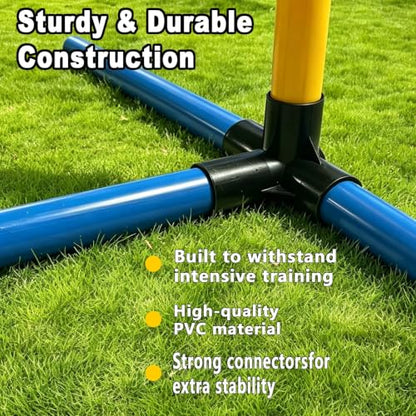 Heavy Duty Adjustable Dog Agility Hurdles with Carry Bag for Medium to XL Dogs - color: SLV-Hurdle 35in-2