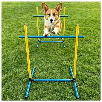 2-Pack Dog Agility Hurdle Set, Adjustable PVC Jump Bars for Small & Medium Dogs - color: SLV-Hurdle 2