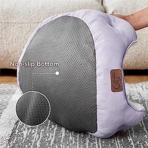 Bedsure Dog Beds for Small Dogs - Round Cat Beds for Indoor Cats, Washable Pet Bed for Puppy and Kitten with Slip-Resistant Bottom, 25 Inches, Misty Lilac | Azure Lilac Soft plush pet bed,dog beds for small dogs for puppy and kittens,Anti-Slip bottom,easy
