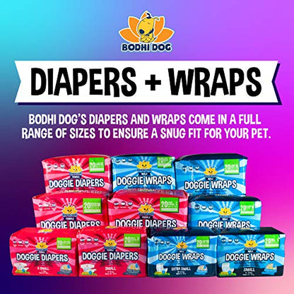 Bodhi Dog Disposable Male Dog Diapers - Super Absorbent, Leak-Proof Pee Wraps - Adjustable Fit, Comfortable Design, Advanced Moisture Control, and Wetness Indicator - Extra Large (20 Count) - size: Extra Large