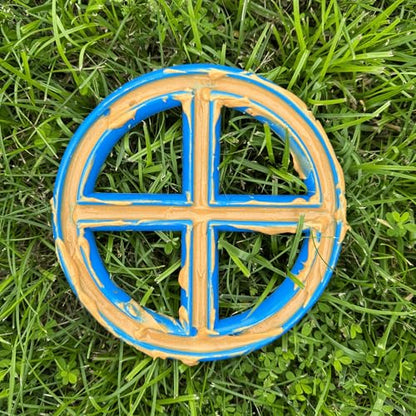 Flexible Flying Disc - Durable Floating Dog Toy for Fetch, Tug, Treat Filling, Made in USA, FDA Compliant TPE, Medium/Large Dogs, Blue - color: Blue
